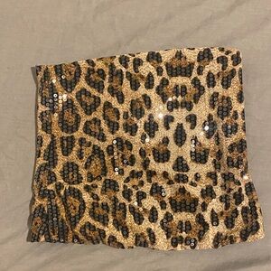 Leopard Print Sequin Top| Never Worn